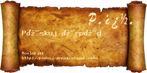 Páskuj Árpád névjegykártya