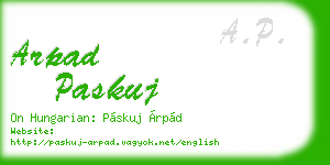 arpad paskuj business card