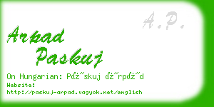 arpad paskuj business card